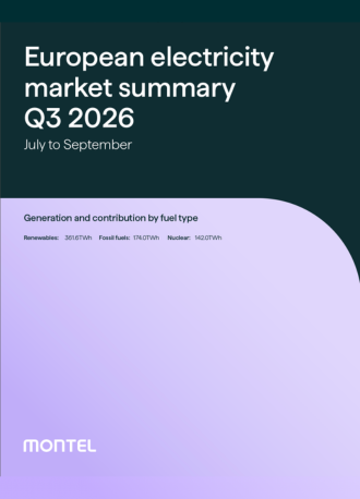 Cover of Montel’s European electricity market summary for Q3 2026